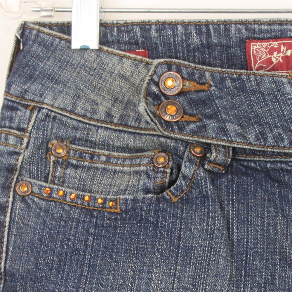 YM Premium Low Rise Boot Cut Rhinestone Jeans - Picture 8 of 16